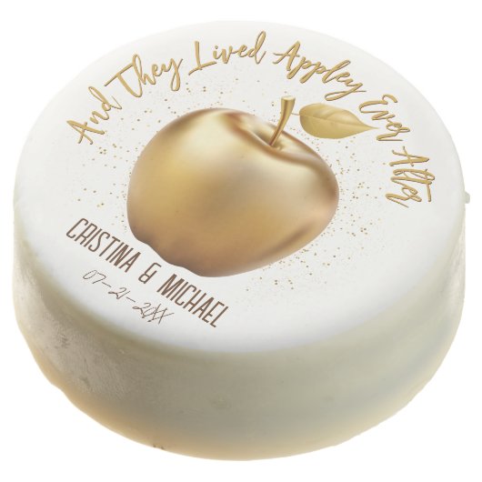 Happily Ever After Caramel Apple Wedding Favor (Angled)