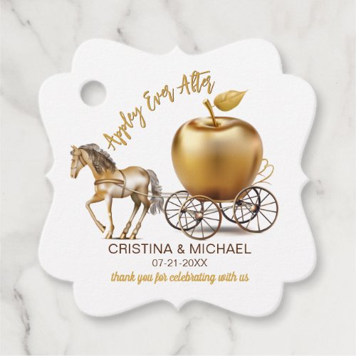 Happily Ever After Caramel Apple Wedding Favor Tags