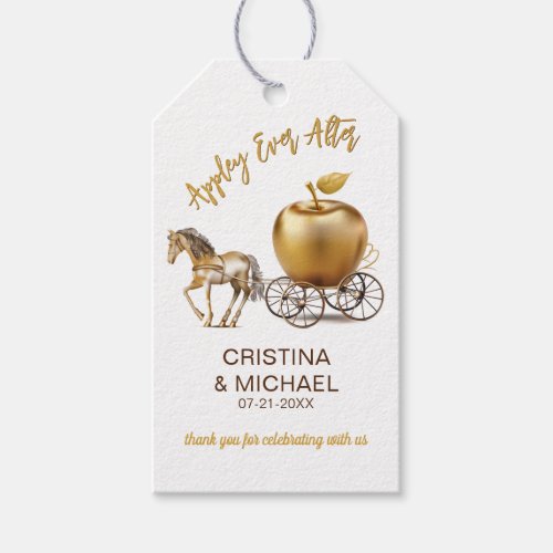Happily Ever After Caramel Apple Wedding Gift Tags