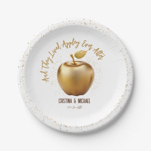 Happily Ever After Caramel Apple Wedding Paper Plates