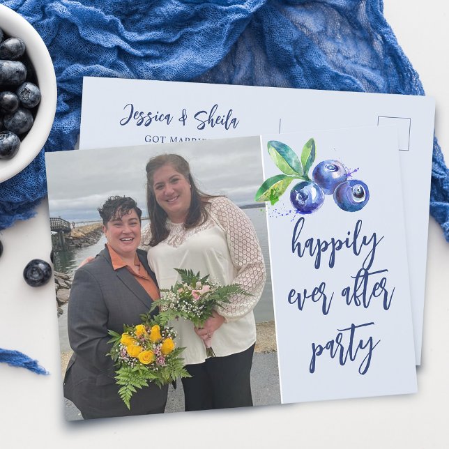 Happily Ever After Casual Wedding Reception Invitation Postcard (Creator Uploaded)