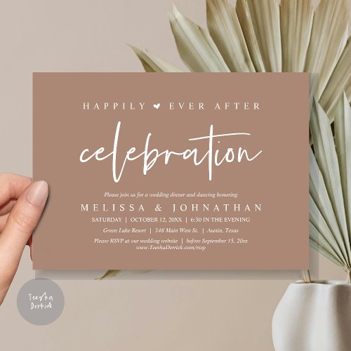 Happily Ever After Celebration Wedding Dinner Invitation