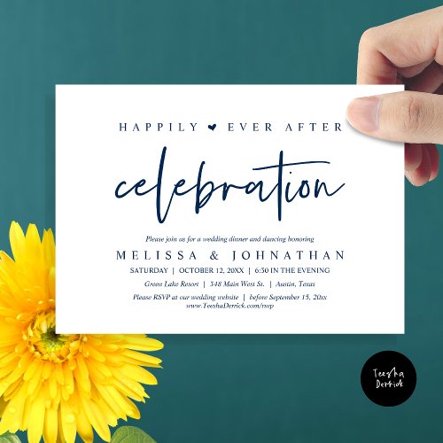 Happily Ever After Celebration Wedding Dinner Invitation