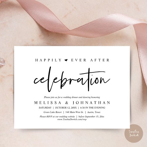 Happily Ever After Celebration Wedding Dinner Invitation