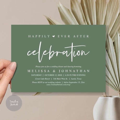 Happily Ever After Celebration Wedding Dinner Invitation