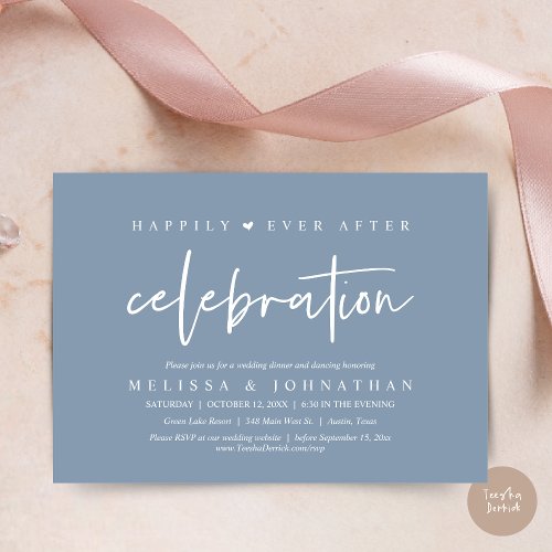 Happily Ever After Celebration Wedding Dinner Invitation