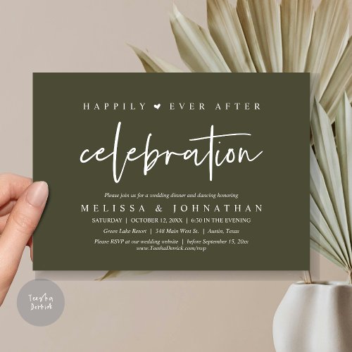 Happily Ever After Celebration Wedding Dinner Invitation