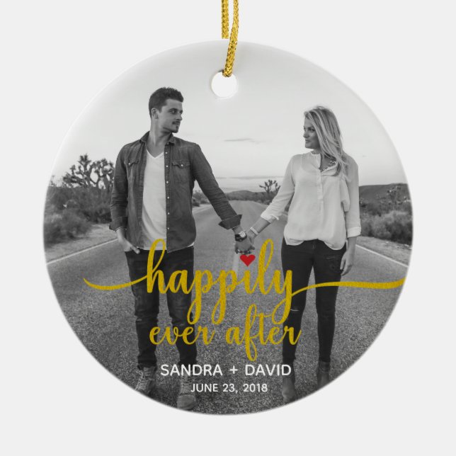 Happily Ever After Ceramic Ornament (Front)
