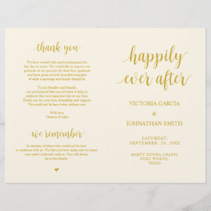 Happily ever after, Ceremony Foldable Programs