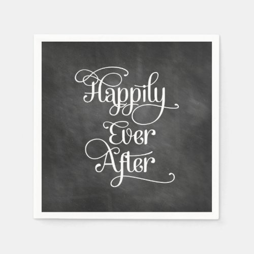 Happily Ever After Chalkboard Paper Napkins