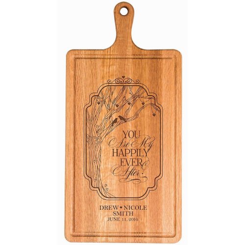 Happily Ever After Cherry Wood Cutting Board