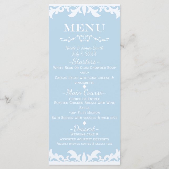Happily Ever After Cinderella Wedding Menu (Front)