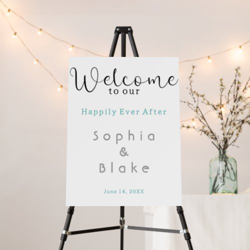 Happily Ever After Colorful White Wedding Sign