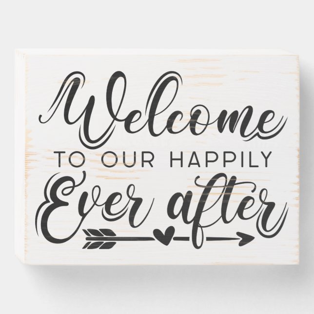 Happily Ever After Country Rustic Wedding Sign (Front Horizontal)