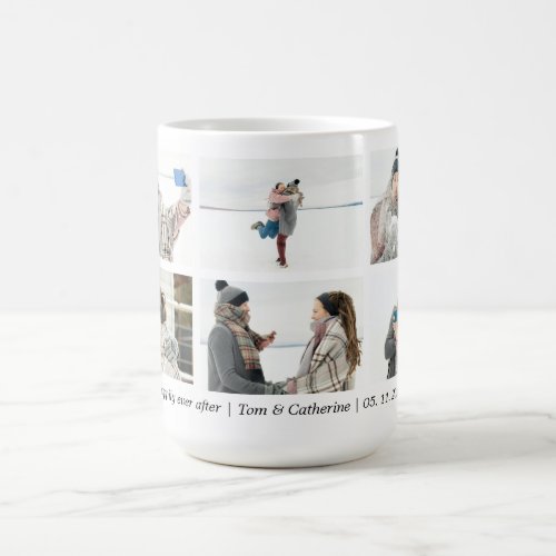 Happily Ever After Couple 6 Custom Photo Collage Coffee Mug