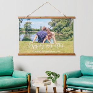 Happily Ever After Couple Photo Hanging Tapestry