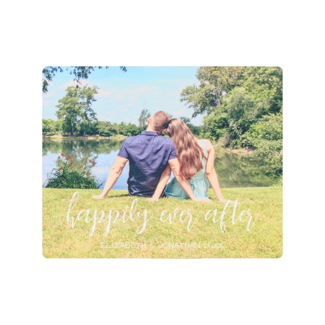 Happily Ever After Couple Photo Metal Print (Front)