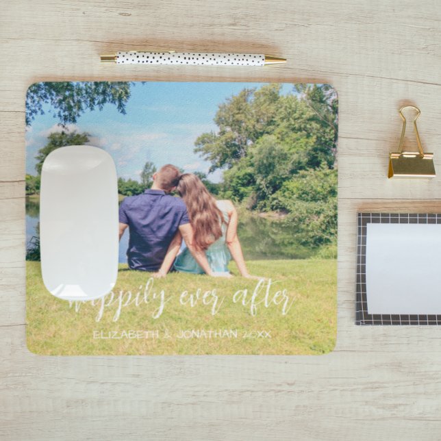 Happily Ever After Couple Photo Mouse Pad (Creator Uploaded)