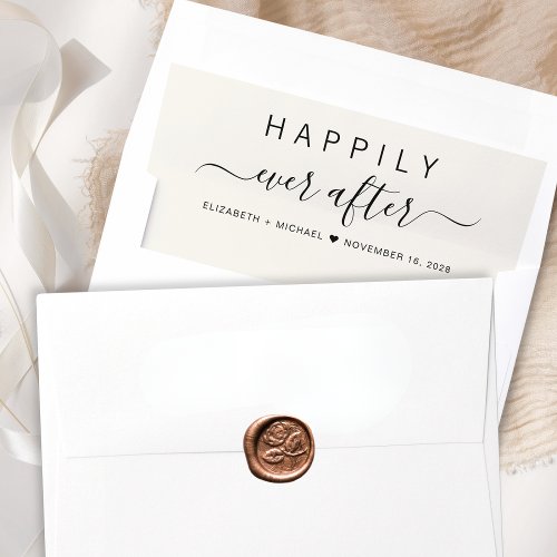 Happily Ever After Cream Wedding Envelope Liner