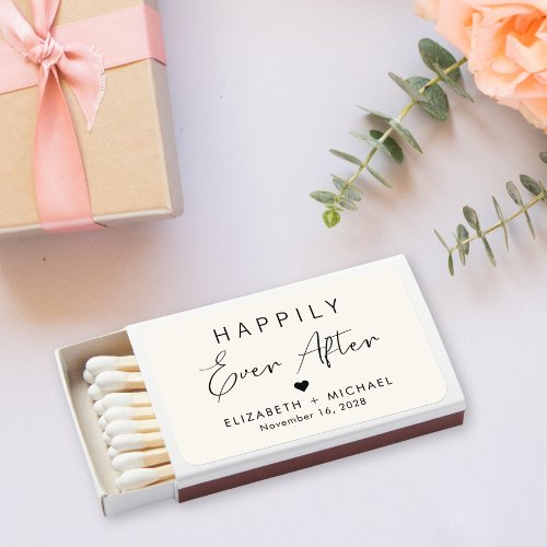 Happily Ever After Cream Wedding Favor Matchboxes