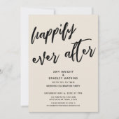 Happily Ever After Cream Wedding Reception Invitation (Front)