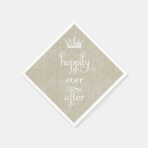 Happily Ever After Crown Linen Napkins