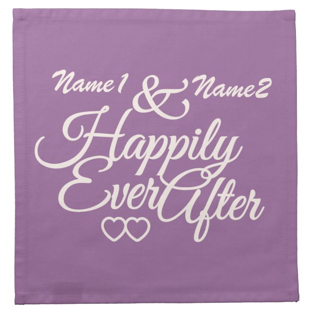 Happily Ever After custom cloth napkins (Front)