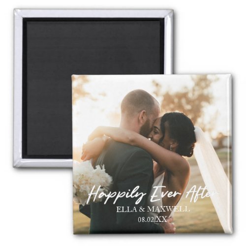 Happily Ever After Custom Photo Picture Wedding Magnet