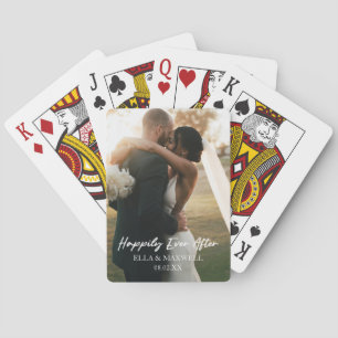 Happily Ever After Custom Photo Picture Wedding Poker Cards