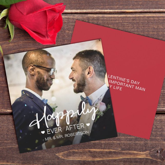 Happily ever after custom photo Valentine card (Creator Uploaded)