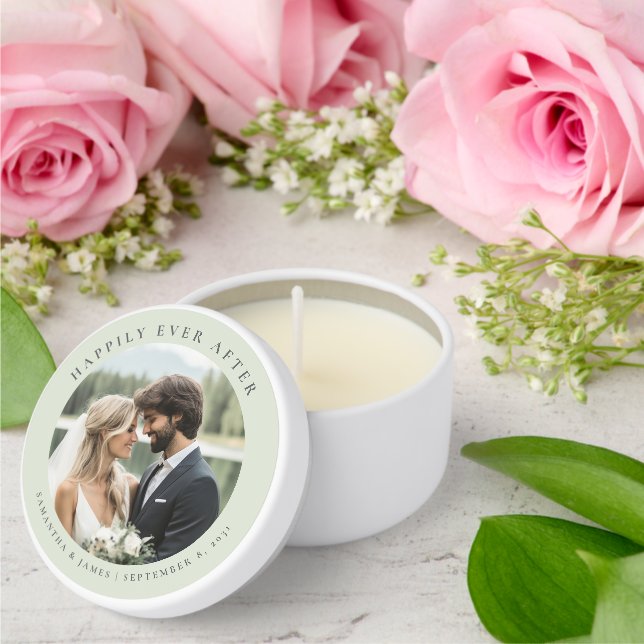 Happily Ever After Custom Photo Wedding Keepsake Mini Candle Favors (Insitu (Wedding))