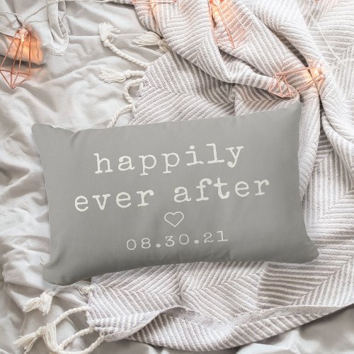 Happily Ever After  Custom Wedding Date Lumbar Pillow
