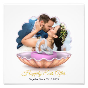 Happily Ever After Custom Wedding Photo Poster