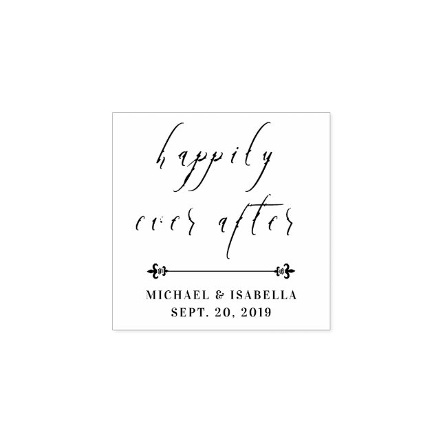 Happily Ever After | Custom Wedding Typography Rubber Stamp (Imprint)
