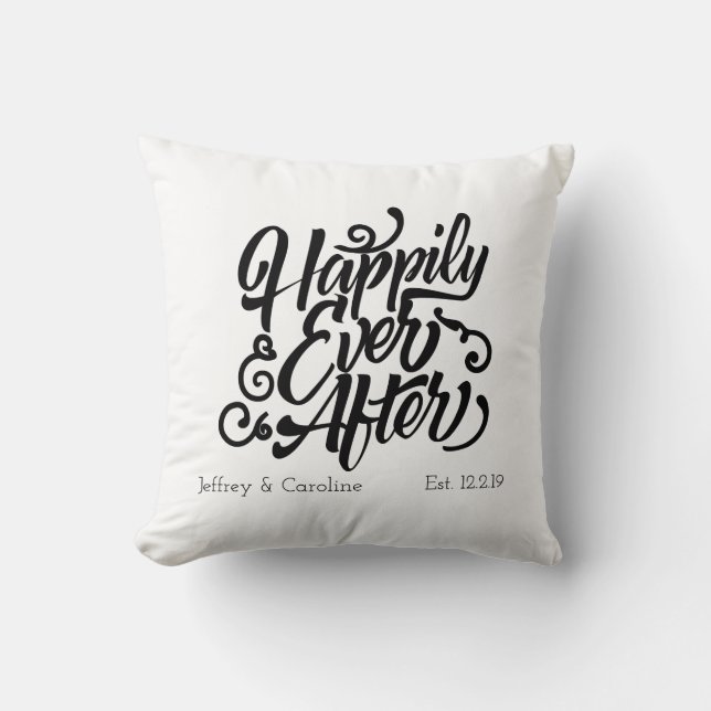 Happily Ever After Customizable Throw Pillow (Front)