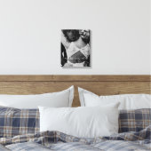 Happily ever after cute whimsical wedding photo canvas print (Insitu(Bedroom))