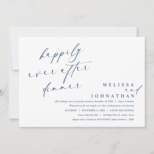 Happily Ever After Dinner and Dancing  Invitation (Front)