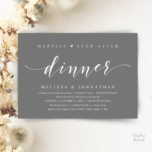 Happily Ever After Dinner, Modern Minimalist Invitation