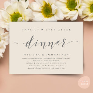 Happily Ever After Dinner, Modern Minimalist Invitation