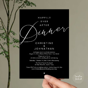 Happily Ever After Dinner, Modern Romantic Wedding Invitation