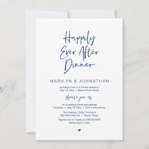 Happily Ever After Dinner Modern Wedding Reception Invitation