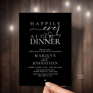 Happily Ever After Dinner Modern Wedding Reception Invitation
