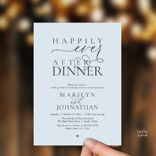 Happily Ever After Dinner Modern Wedding Reception Invitation
