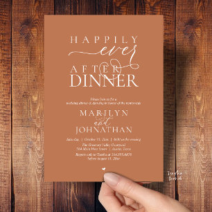 Happily Ever After Dinner Modern Wedding Reception Invitation