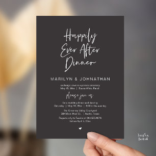 Happily Ever After Dinner Modern Wedding Reception Invitation