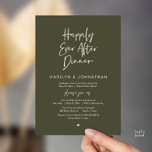 Happily Ever After Dinner Modern Wedding Reception Invitation