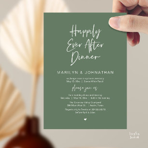 Happily Ever After Dinner Modern Wedding Reception Invitation