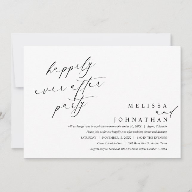 Happily Ever After Dinner Party and Dancing Invitation (Front)