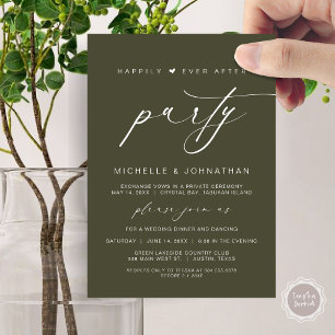 Happily Ever After Dinner Party, Wedding Elopement Invitation