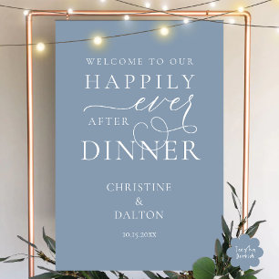 Happily Ever After Dinner Romantic Classy Wedding Foam Board